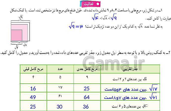 پاورپوینت آموزش و حل مسئله های فصل 7 ریاضی هفتم | توان و جذر (صفحه 84 تا 96)- پیش نمایش