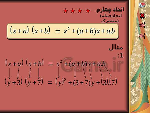 پاورپوینت ریاضی نهم  | مبحث اتحادها- پیش نمایش