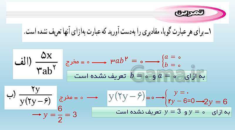 پاورپوینت تدریس کامل فصل 7: عبارت‌های گویا (درس 1 تا 3)- پیش نمایش