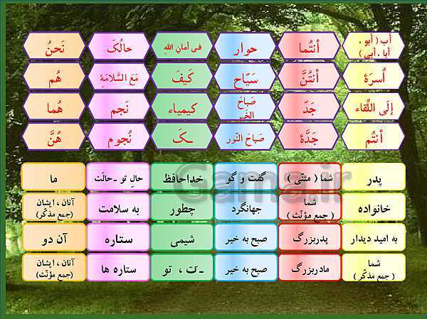 پاورپوینت عربی هفتم  | درس 9: الْاسْرةُ النّاجِحَةُ- پیش نمایش