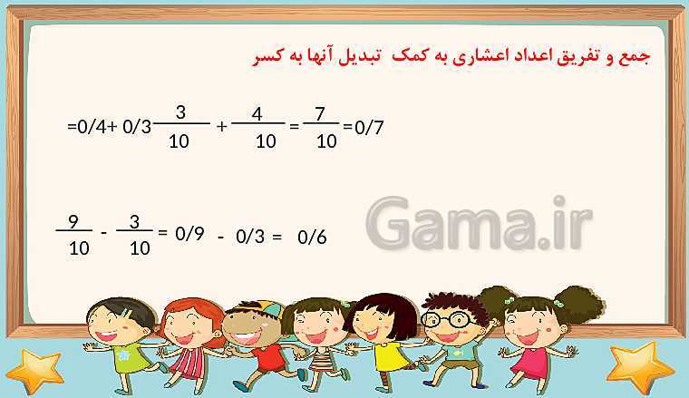 پاورپوینت ریاضی چهارم دبستان | فصل 5:جمع و تفریق اعداد اعشاری- پیش نمایش