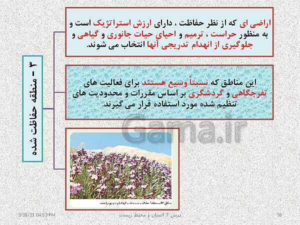 پاورپوینت نقشه مفهومی انسان و محیط زیست | درس 7: محیط زیست، بستر گردشگری مسئولانه- پیش نمایش