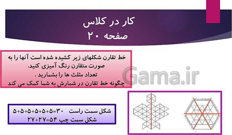 پاورپوینت آموزش ریاضی پایه سوم دبستان | خط تقارن- پیش نمایش