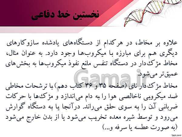 پاورپوینت تدریس زیست شناسی (2) یازدهم تجربی | فصل 5: ایمنی (گفتار 1: نخستین خط دفاعی؛ ورود ممنوع)- پیش نمایش