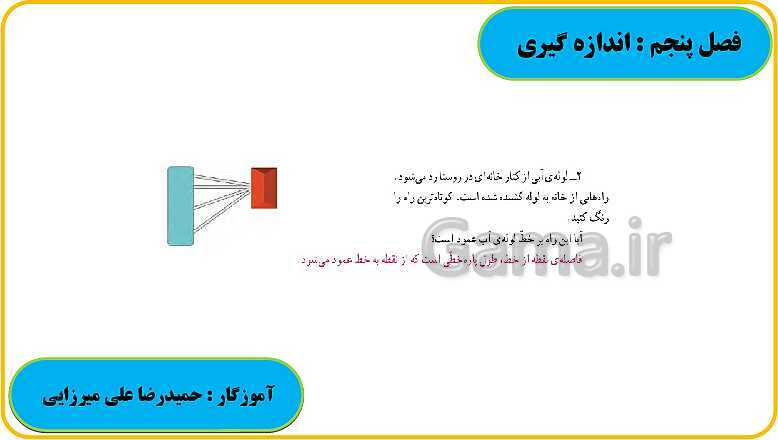 پاورپوینت حل فعالیت، کار در کلاس و تمرین های ریاضی ششم دبستان | فصل 5: اندازه گیری- پیش نمایش