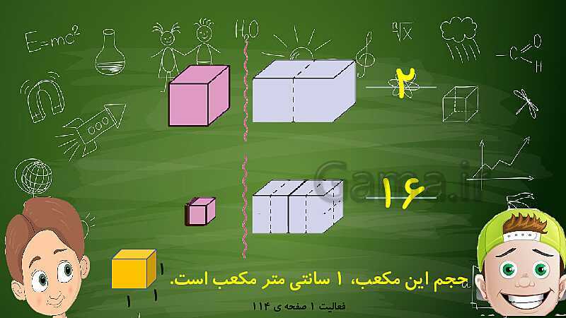 پاورپوینت آموزش خلاق ریاضی پنجم دبستان | حجم- پیش نمایش