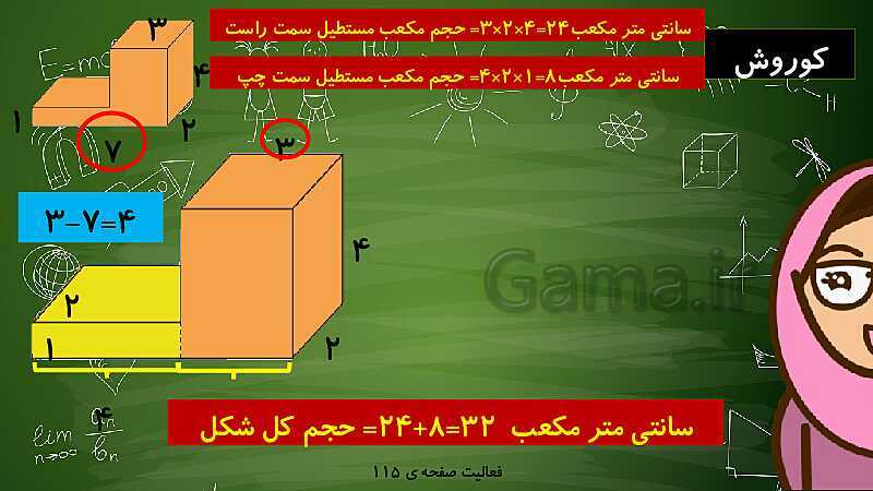 پاورپوینت آموزش خلاق ریاضی پنجم دبستان | حجم- پیش نمایش