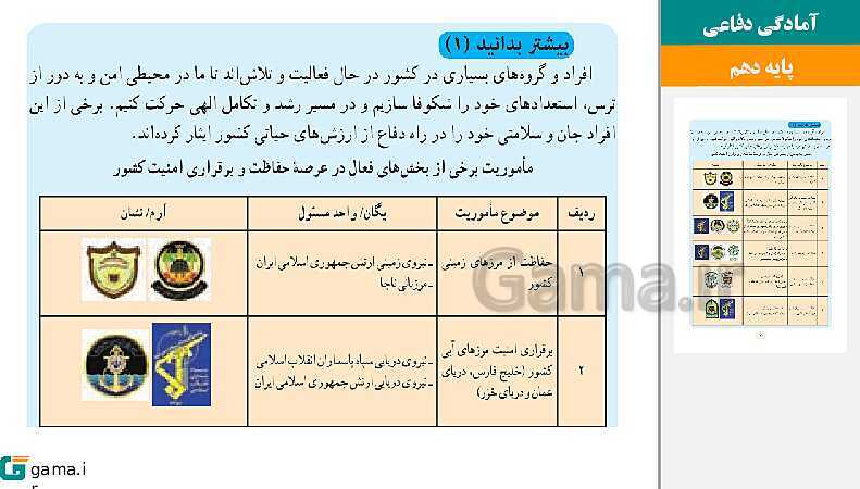 پاورپوینت کتاب محور ویژه تدریس مجازی آمادگی دفاعی دهم | درس 1 تا 12- پیش نمایش