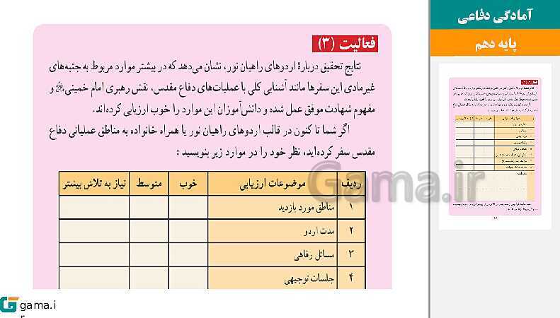 پاورپوینت کتاب محور ویژه تدریس مجازی آمادگی دفاعی دهم | درس 1 تا 12- پیش نمایش