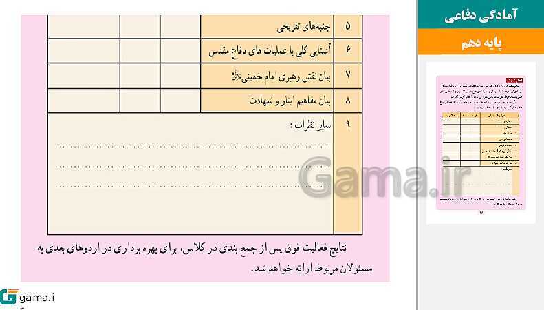 پاورپوینت کتاب محور ویژه تدریس مجازی آمادگی دفاعی دهم | درس 1 تا 12- پیش نمایش