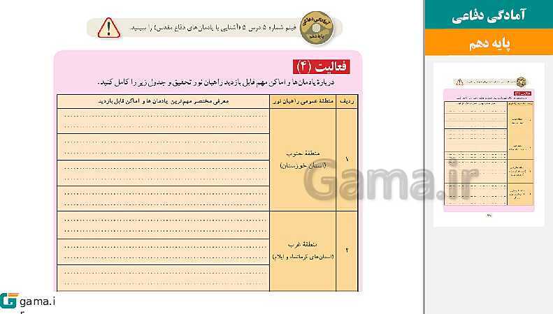 پاورپوینت کتاب محور ویژه تدریس مجازی آمادگی دفاعی دهم | درس 1 تا 12- پیش نمایش