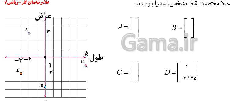 پاورپوینت ریاضی هفتم | فصل 8: بردار و مختصات (معرفی بردار و بردارهای مساوی)- پیش نمایش