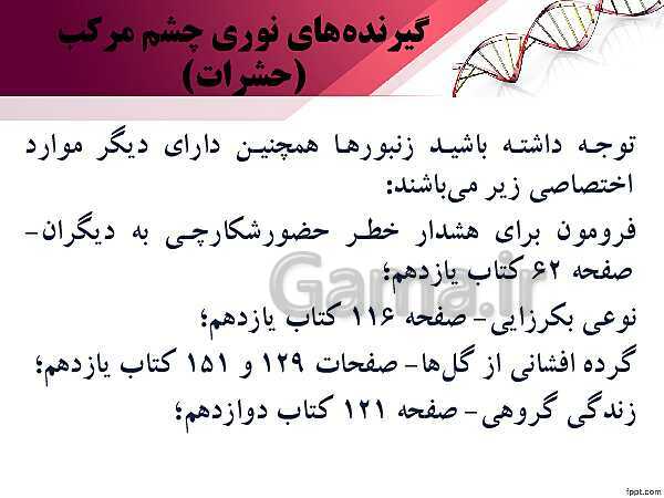 پاورپوینت تدریس زیست شناسی (2) یازدهم تجربی | فصل 2: حواس (گفتار 3: گیرنده های حسی جانوران)- پیش نمایش