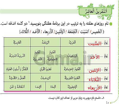 پاورپوینت آموزش مجازی عربی هشتم | درس 1: مُراجَعَةُ دُروسِ الصِّفِّ السّابِعِ- پیش نمایش