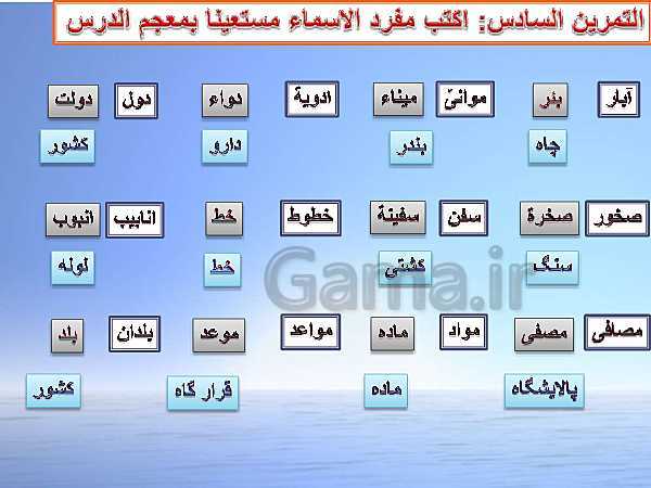 پاورپوینت درس 7 عربی دهم  انسانی | اَلدَّرْسُ السّابِعُ: صِناعَةُ النِّفطِ- پیش نمایش