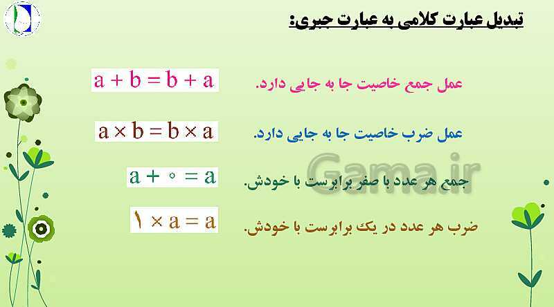 پاورپوینت تدریس صفحه 28 تا 39 ریاضی هفتم | فصل 3: جبر و معادله- پیش نمایش