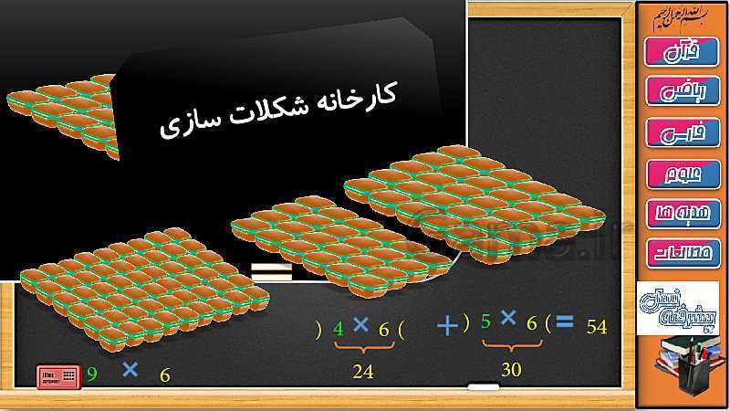 پاورپوینت تدریس ریاضی سوم دبستان | توزیع پذیری و جابجایی در ضرب- پیش نمایش