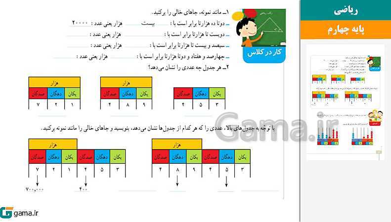 پاورپوینت کتاب محور ویژه تدریس مجازی ریاضی چهارم دبستان | فصل 1 تا 7- پیش نمایش