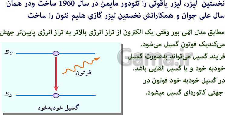 پاورپوینت فیزیک (3) دوازدهم | اثر فوتوالکتریک و فوتون، طیف خطی، مدل اتم رادفورد بور و لیزر- پیش نمایش