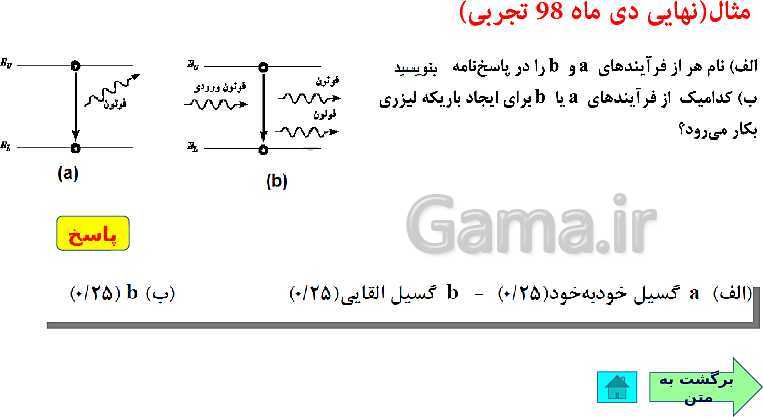 پاورپوینت فیزیک (3) دوازدهم | اثر فوتوالکتریک و فوتون، طیف خطی، مدل اتم رادفورد بور و لیزر- پیش نمایش