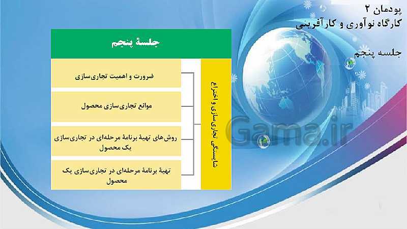 پاورپوینت آموزشی کارگاه نوآوری و کارآفرینی یازدهم | پودمان 2: کارآفرین هستی (جلسۀ پنجم)- پیش نمایش