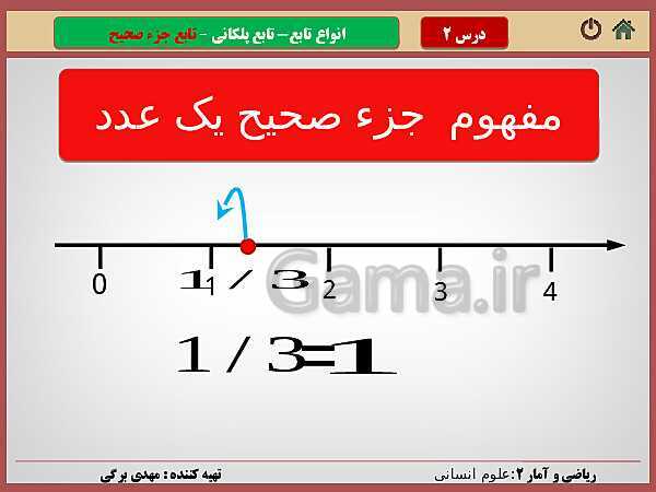 پاورپوینت تدریس ریاضی و آمار (2) یازدهم رشته انسانی | فصل 2: تابع- پیش نمایش