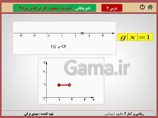 پاورپوینت تدریس ریاضی و آمار (2) یازدهم رشته انسانی | فصل 2: تابع- پیش نمایش