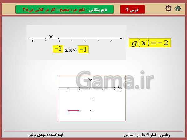 پاورپوینت تدریس ریاضی و آمار (2) یازدهم رشته انسانی | فصل 2: تابع- پیش نمایش