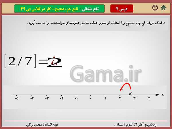 پاورپوینت تدریس ریاضی و آمار (2) یازدهم رشته انسانی | فصل 2: تابع- پیش نمایش