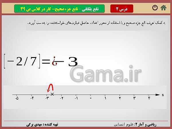 پاورپوینت تدریس ریاضی و آمار (2) یازدهم رشته انسانی | فصل 2: تابع- پیش نمایش