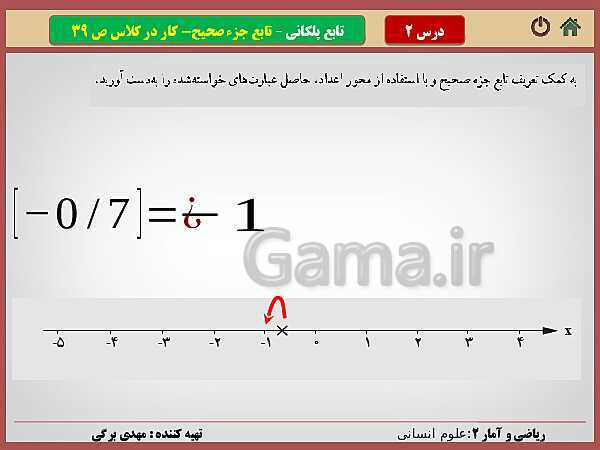 پاورپوینت تدریس ریاضی و آمار (2) یازدهم رشته انسانی | فصل 2: تابع- پیش نمایش