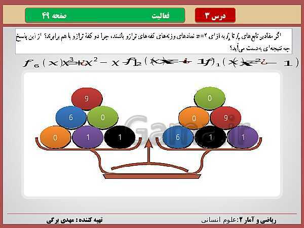 پاورپوینت تدریس ریاضی و آمار (2) یازدهم رشته انسانی | فصل 2: تابع- پیش نمایش