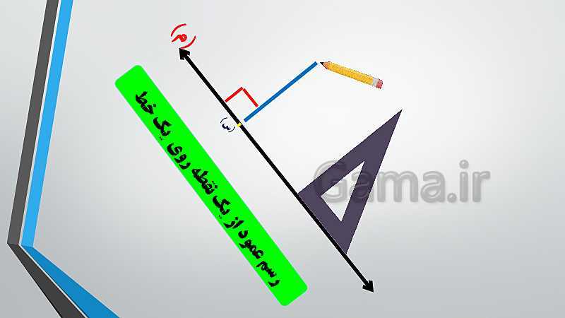پاورپوینت معرفی علم هندسه و کاربرد آن در زندگی و آموزش رسم عمود بر یک خط- پیش نمایش