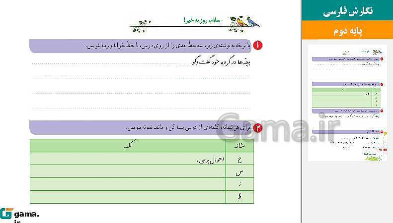 پاورپوینت کتاب محور ویژه تدریس مجازی نگارش دوم دبستان | درس 1 تا 17- پیش نمایش