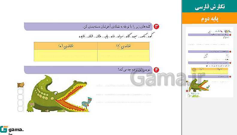 پاورپوینت کتاب محور ویژه تدریس مجازی نگارش دوم دبستان | درس 1 تا 17- پیش نمایش