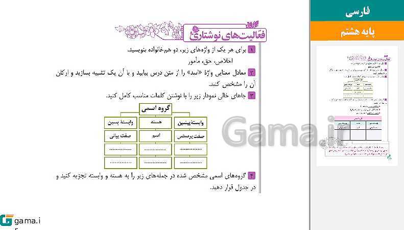 پاورپوینت کتاب محور ویژه تدریس مجازی فارسی هشتم | درس 1 تا 17- پیش نمایش