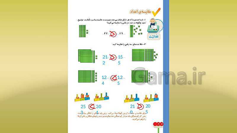 پاورپوینت ریاضی دوم دبستان | مقایسه‌ی اعداد سه رقمی- پیش نمایش