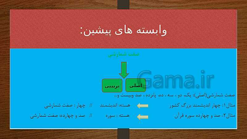 پاورپوینت فارسی هشتم | روش های تشخیص هسته در گروه اسمی + صفت اشاره و شمارشی- پیش نمایش