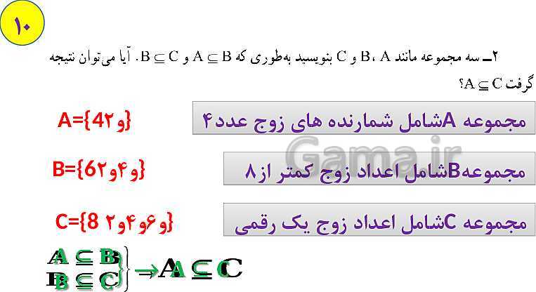 پاورپوینت آموزش آنلاین و حل کامل تمرین های ریاضی نهم | فصل 1: مجموعه‌ها- پیش نمایش