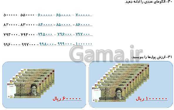 پاورپوینت حل کاربرگ ریاضی چهارم دبستان | فصل 1: اعداد و الگوها- پیش نمایش