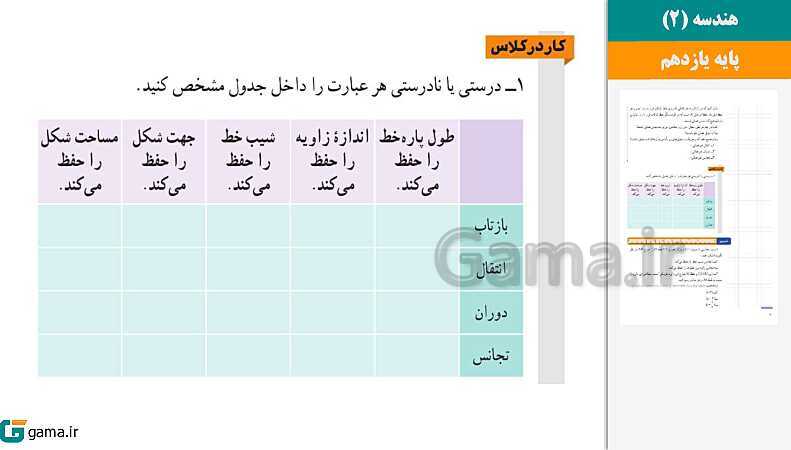 پاورپوینت کتاب محور ویژه تدریس مجازی هندسه (2) یازدهم ریاضی | فصل 1 تا 3- پیش نمایش