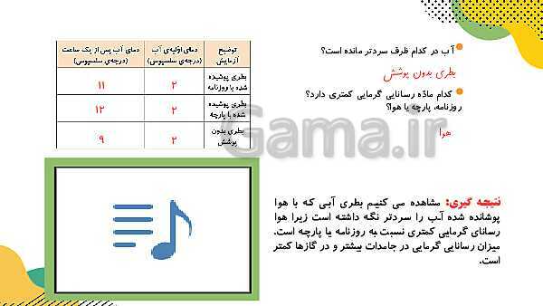 پاورپوینت آموزش جامع علوم تجربی چهارم دبستان | درس 5: گرما و ماده- پیش نمایش