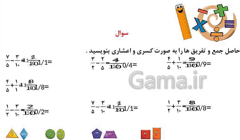 پاورپوینت ریاضی چهارم دبستان | فصل 5: عدد مخلوط و عدد اعشاری- پیش نمایش